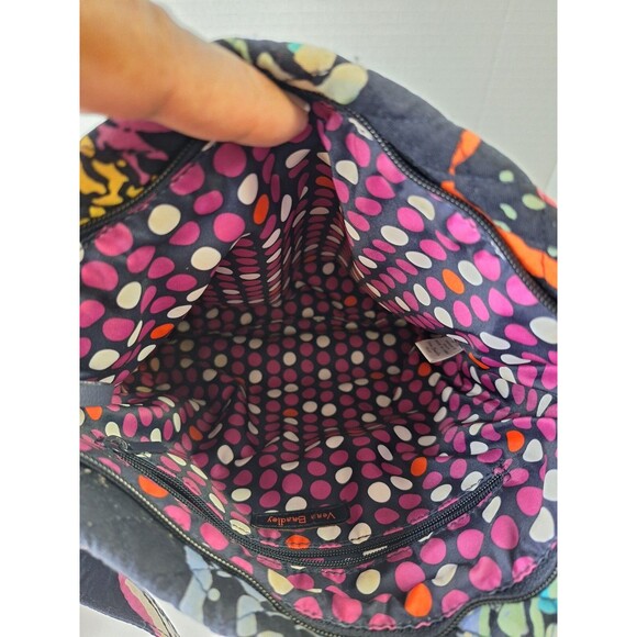 VERA BRADLEY Iconic Triple Zip Hipster Crossbody Purse Handbag Cotton Floral - Picture 8 of 12